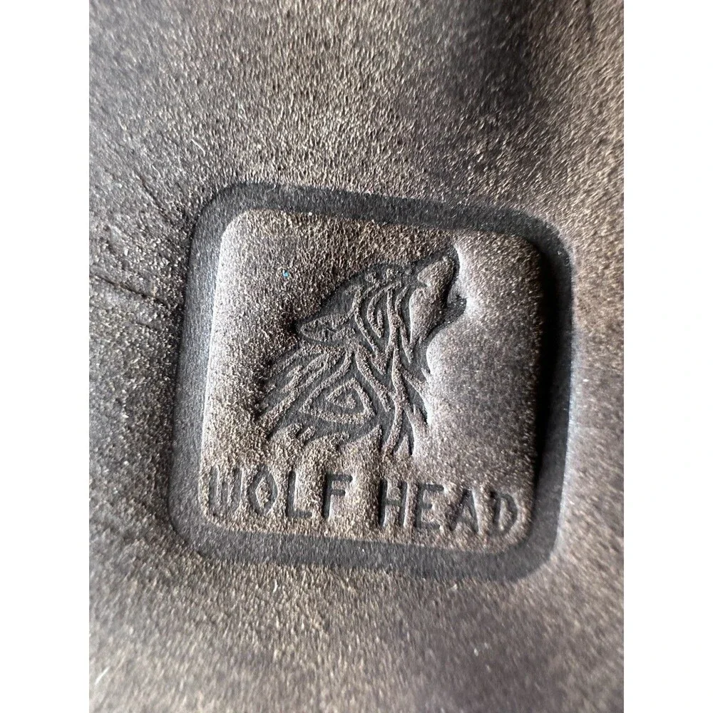 Wolf Head Vintage Suede Brown Leather Snap Bifold Wallet western 🤠 boho
